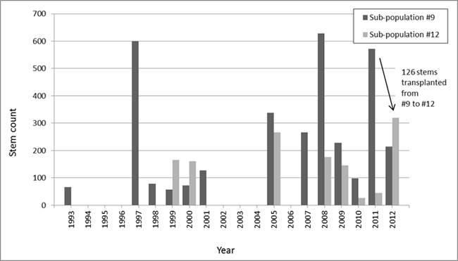 Graph of Woodlands, Manitoba Small White Lady’s-slipper