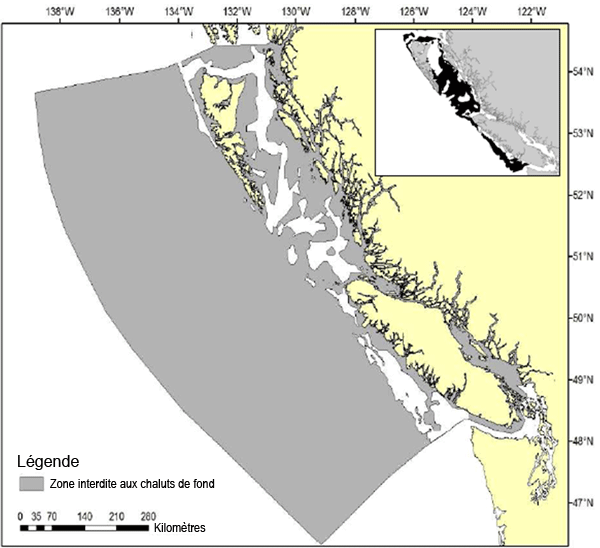 Carte indiquant les zones interdites