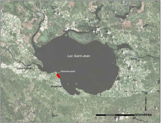 Répartition connue de  l’Aster d’Anticosti au lac Saint-Jean