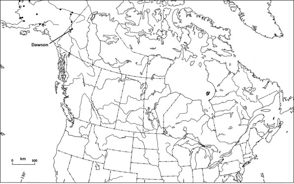 Figure 2 : Lieux des observations de ciscos de l’Alaska en Alaska et au Yukon.
