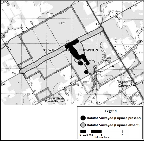 Figure A1. St. Williams Regional Forest Survey Sites.