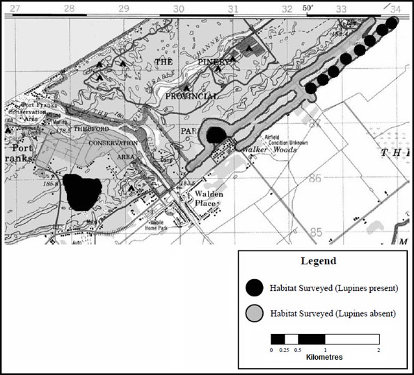 Figure A3. Pinery Provincial Parkand Environs Survey Sites.