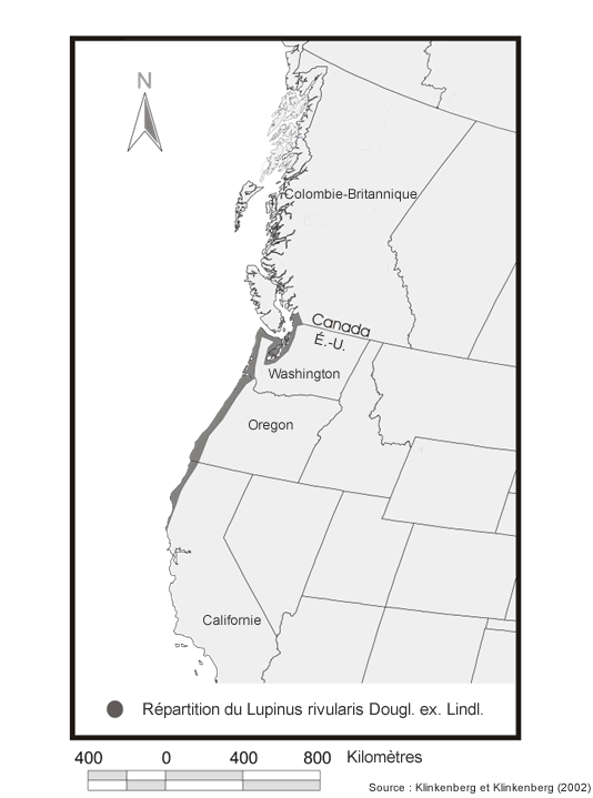 Carte : Colombie-Britannique jusque dans le nord de la Californie