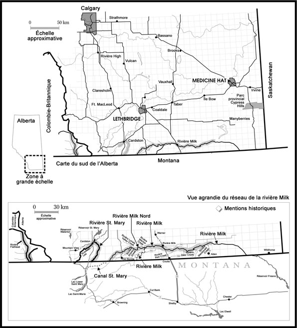 Figure 4. Répartition du chabot du versant est en Alberta.