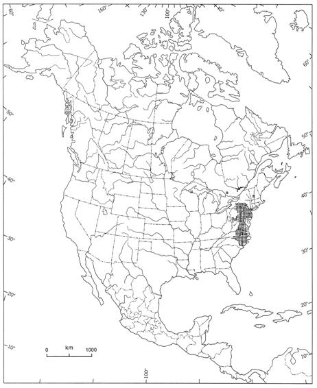 North American distribution of the margined madtom, Noturus insignis