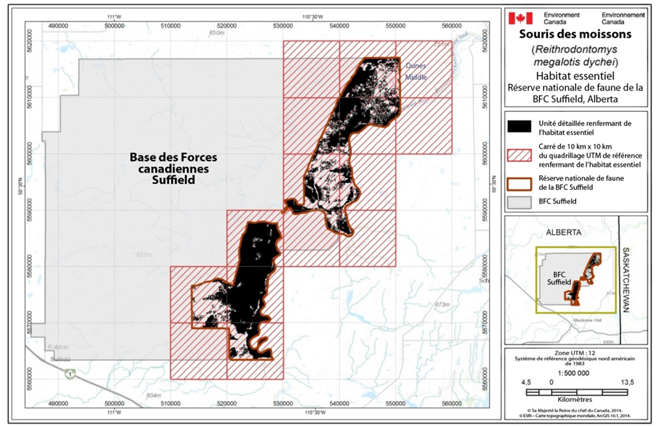 Carte : Répartition de la souris des moissons dans les États du centre de l’Amérique du Nord