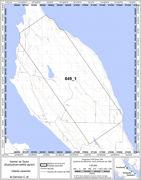 Figure 2. Secteur où se trouve de l’habitat essentiel.
