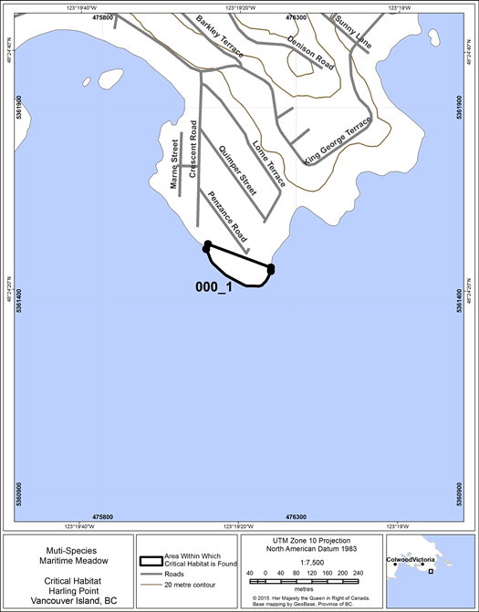 Figure 10: area within which critical habitat is found.