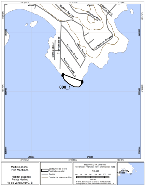 Figure 10. Secteur où se trouve de l’habitat essentiel.