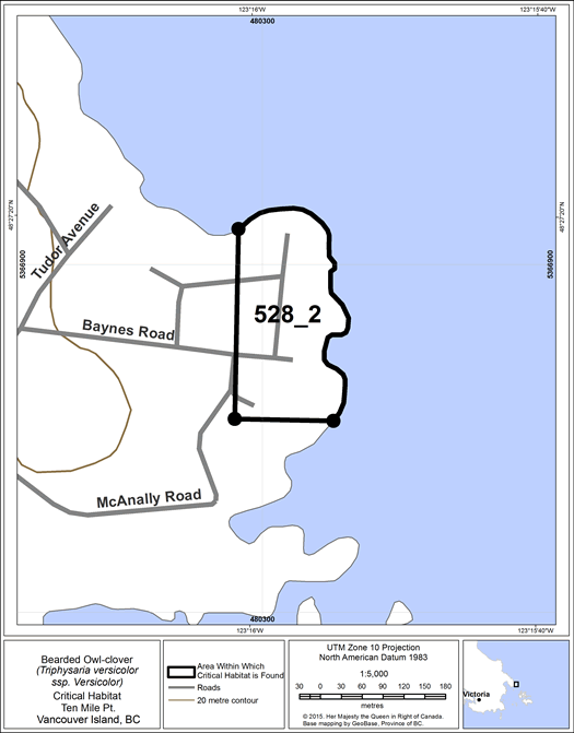 Figure 12: area within which critical habitat is found.