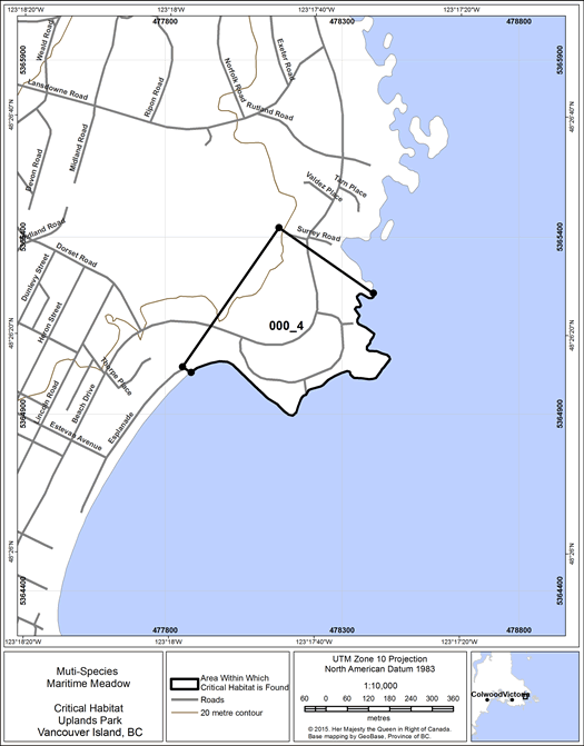 Figure 15: area within which critical habitat is found.