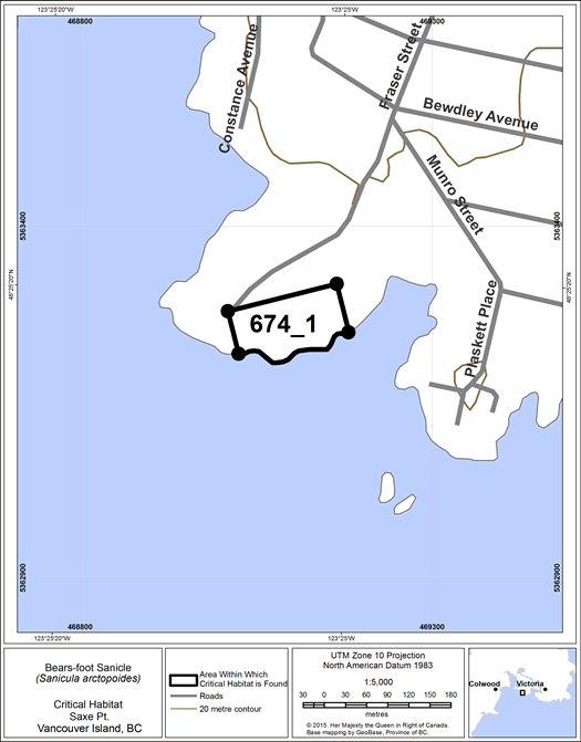 Figure 16: area within which critical habitat is found.