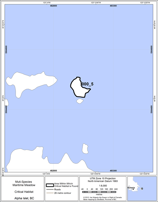 Figure 17: area within which critical habitat is found.
