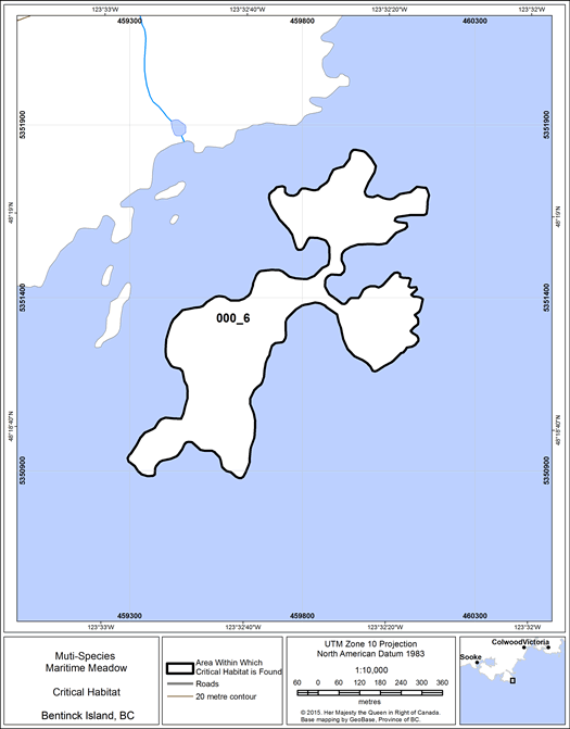 Figure 18: area within which critical habitat is found.