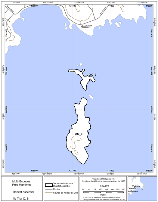 Figure 20. Secteur où se trouve de l’habitat essentiel.