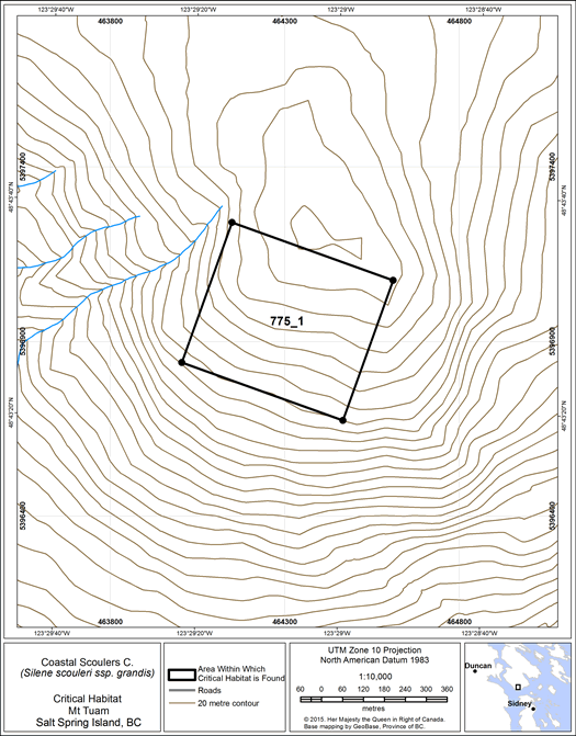 Figure 23: area within which critical habitat is found.