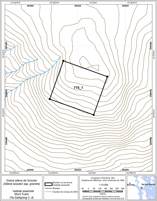 Figure 23. Secteur où se trouve de l’habitat essentiel.