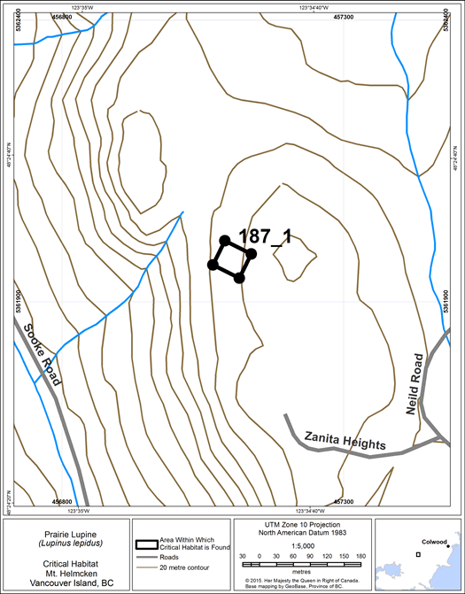 Figure 24: area within which critical habitat is found.