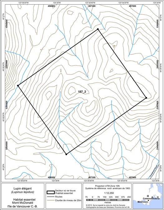 Figure 25. Secteur où se trouve de l’habitat essentiel.