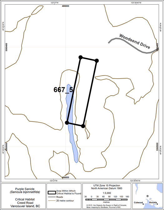 Figure 30: area within which critical habitat is found.