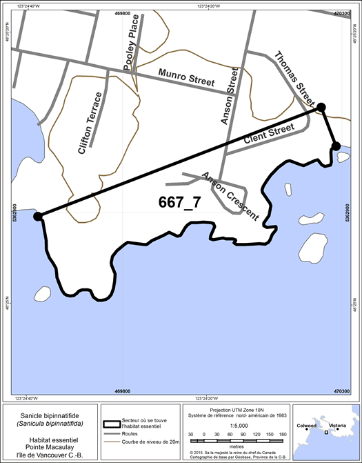 Figure 32. Secteur où se trouve de l’habitat essentiel.