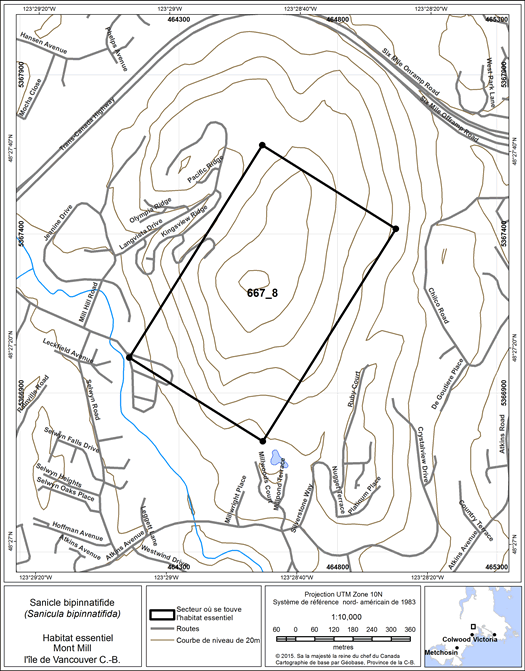 Figure 33. Secteur où se trouve de l’habitat essentiel.