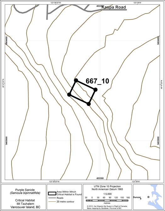Figure 35: area within which critical habitat is found.
