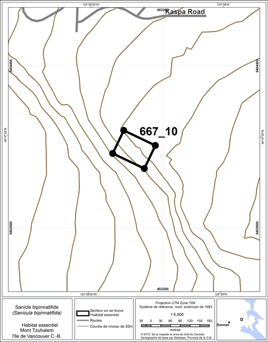 Figure 35. Secteur où se trouve de l’habitat essentiel.