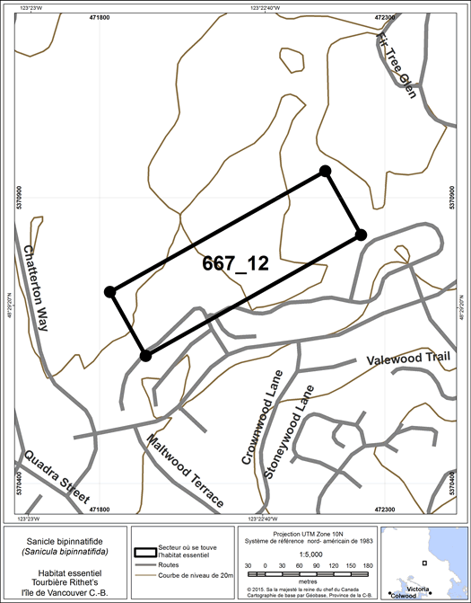 Figure 37. Secteur où se trouve de l’habitat essentiel.