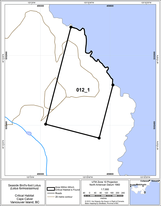 Figure 38: area within which critical habitat is found.