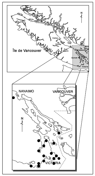 Figure 4.Localités où le Lasthenia glaberrima a été recherché en vain, 2003-2006.