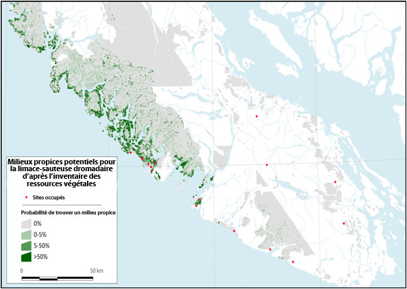 Carte préliminaire 1-a de l'habitat propice