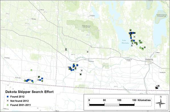 Search effort for Dakota Skipper 