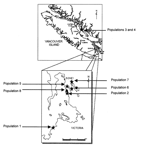 Figure 3. Range of Camissonia contorta in Canada.
