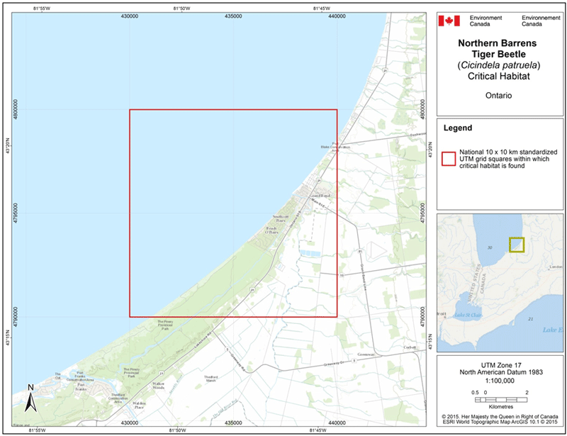 Square containing critical habitat 