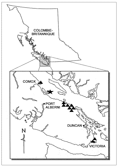 Figure 3.Aire de répartition canadienne de la plagiobothryde odorante.