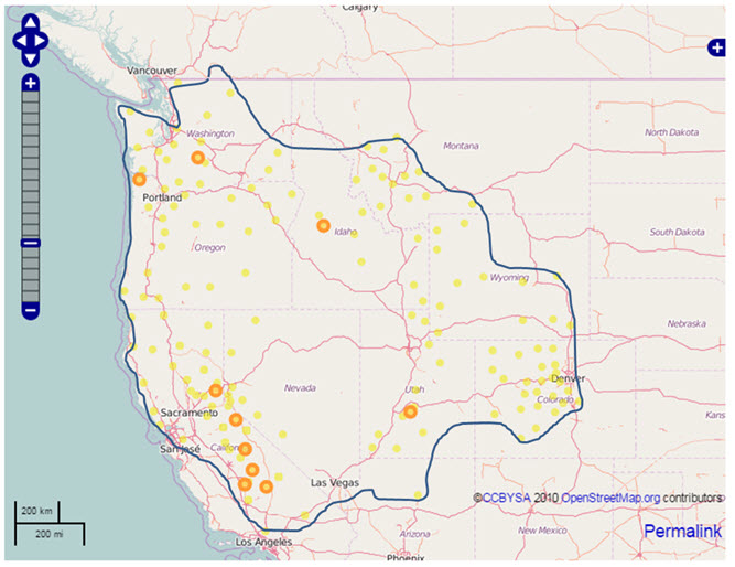 Global range of Sonora Skipper in western North America