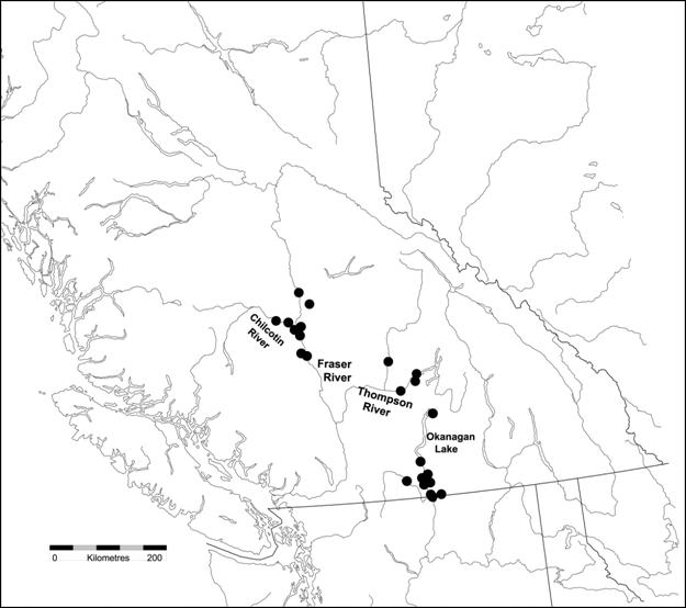 &nbsp;Canadian range of the Fringed Bat (Myotis thysanodes)