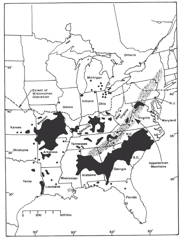Figure 1. Global distribution of Celtis tenuifolia