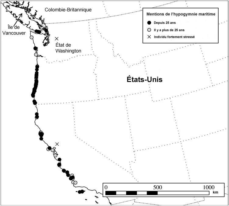 La figure 1 montre la répartition mondiale de l'hypogymnie maritime