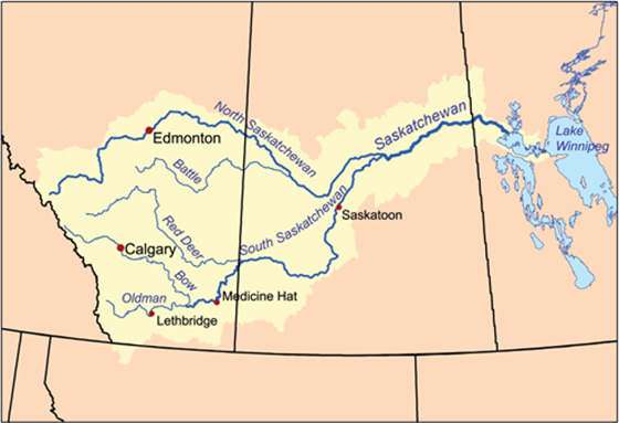 The South Saskatchewan River watershed