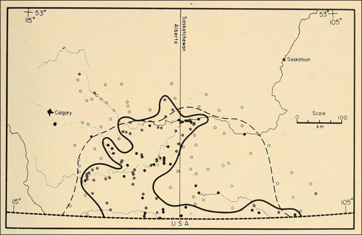 Estimated range of the Prairie Rattlesnake