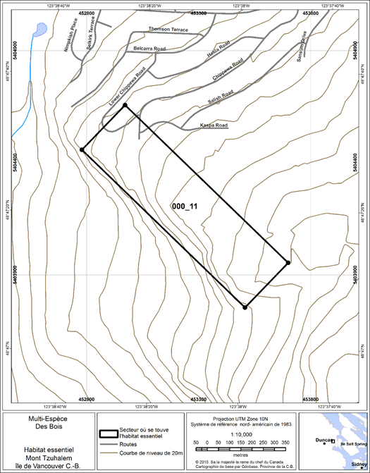 Figure 6. Secteur où se trouve de l’habitat essentiel.