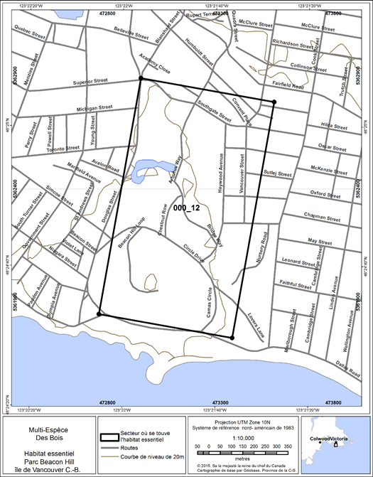 Figure 9. Secteur où se trouve de l’habitat essentiel.