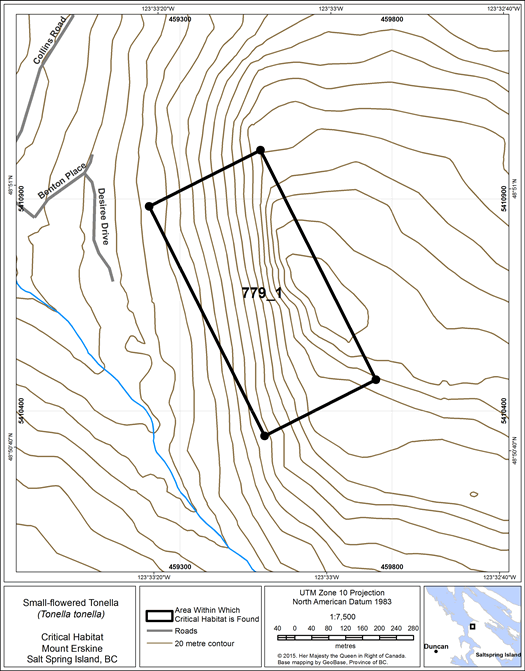 Figure 12: area within which critical habitat is found.