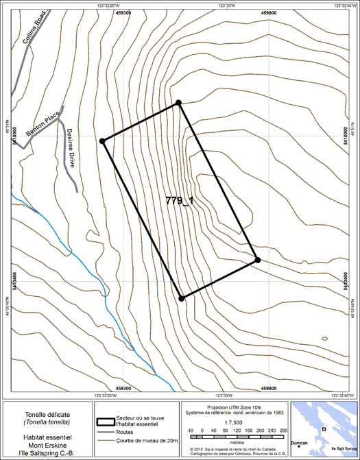 Figure 12. Secteur où se trouve de l’habitat essentiel.