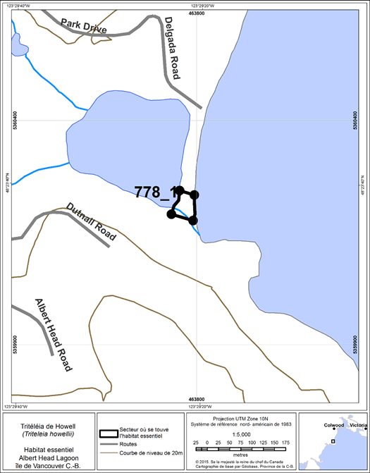 Figure 13. Secteur où se trouve de l’habitat essentiel.