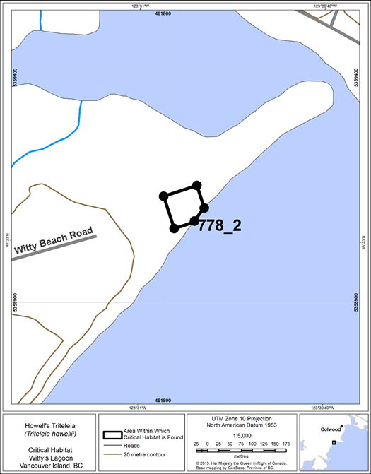 Figure 14: area within which critical habitat is found.
