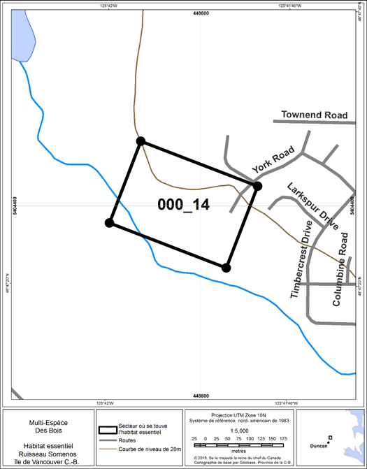 Figure 18. Secteur où se trouve de l’habitat essentiel.