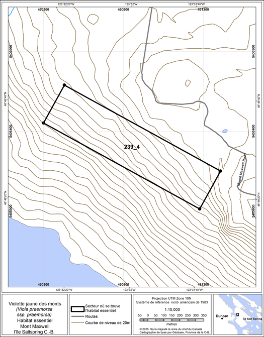 Figure 25. Secteur où se trouve de l’habitat essentiel.